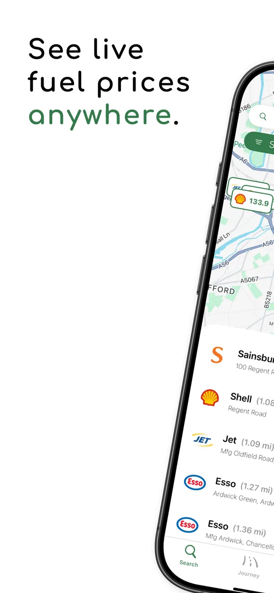 fuelpricesuk app screenshot