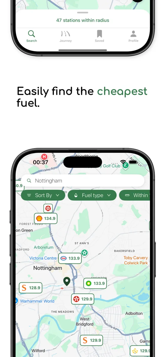 fuelpricesuk app screenshot