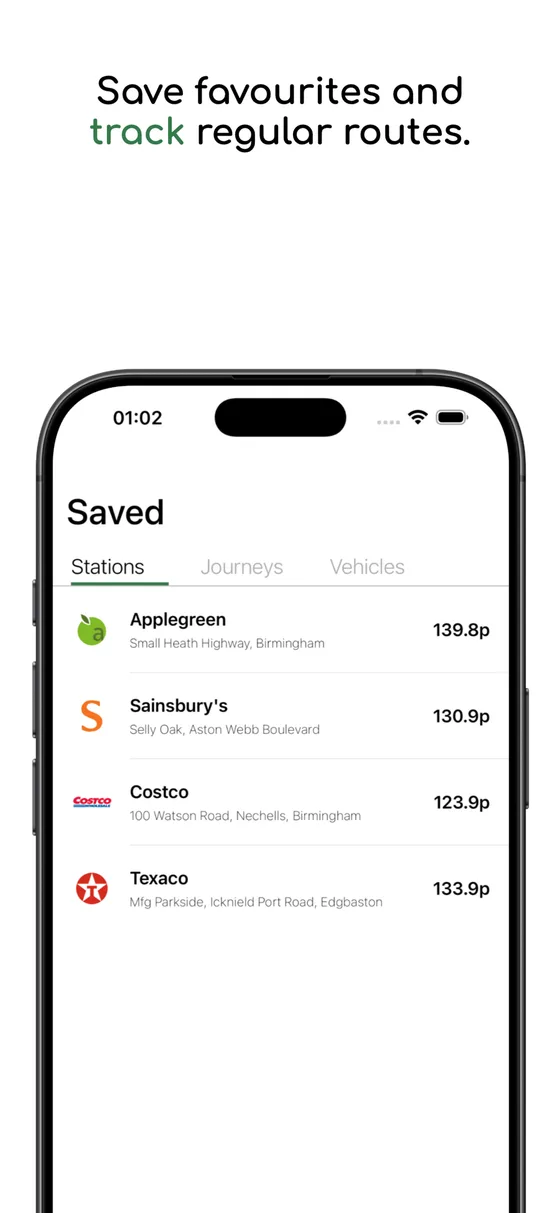 fuelpricesuk app screenshot