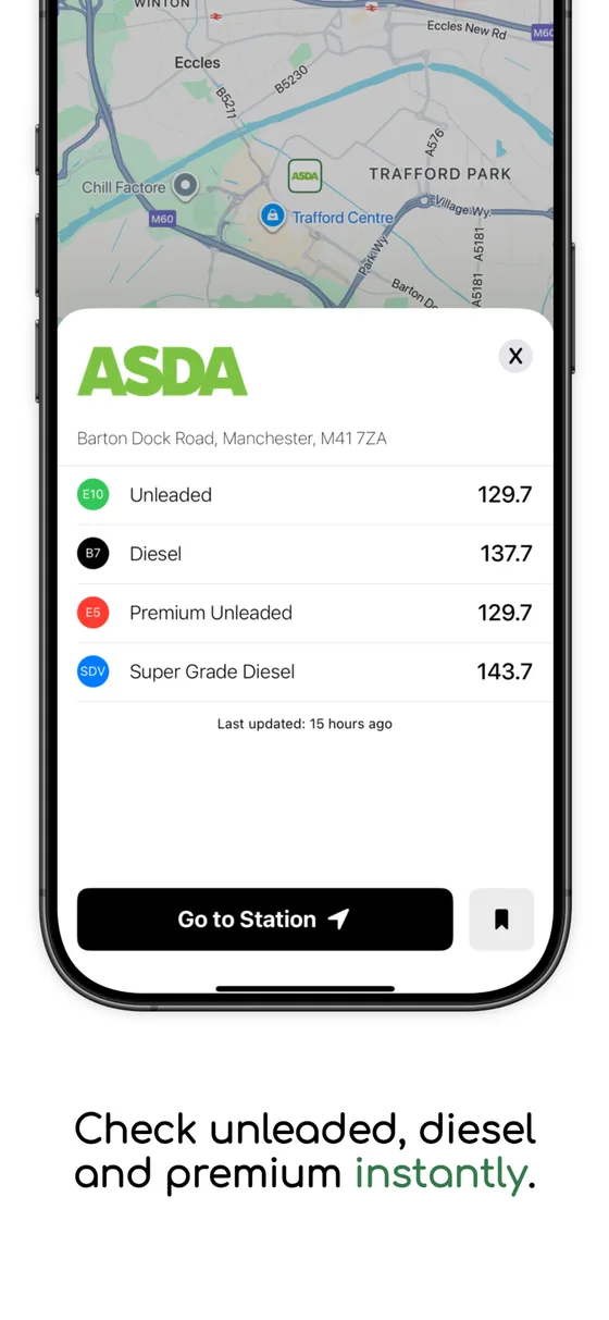 fuelpricesuk app screenshot
