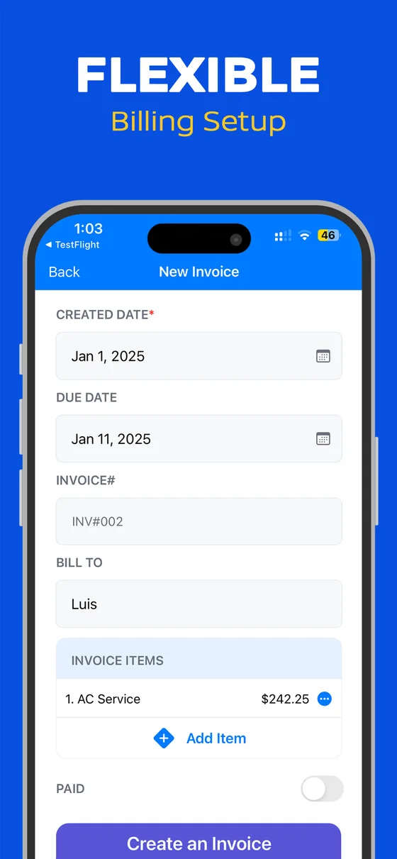 invoicemaker app screenshot